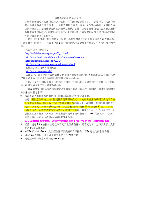 原核表达总结
