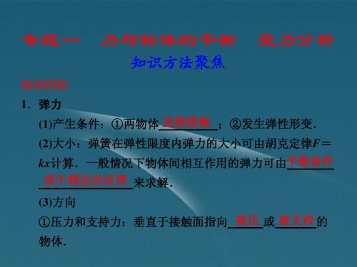 【步步高】高考物理二轮 复习与增分策略 专题一 力与物体的平衡 受力分析课件
