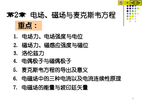 电磁场课件第2章 电场、磁场与麦克斯韦方程