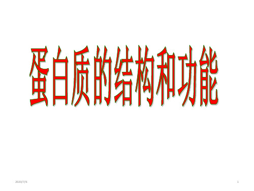 高中生物 一轮复习课件 蛋白质的结构和功能(共15张PPT)