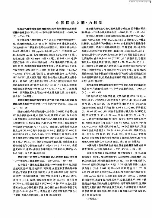 中国医学文摘·内科学