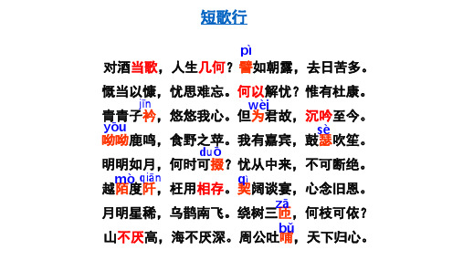 统编版高中语文必修上册古代诗词复习课件21张
