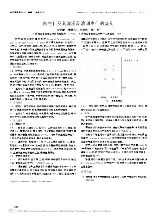 酸枣仁及其混淆品滇刺枣仁的鉴别