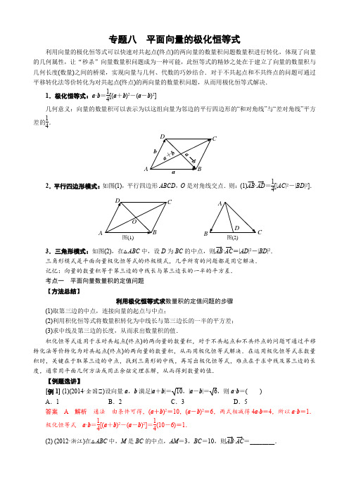 平面向量的极化恒等式(解析版)