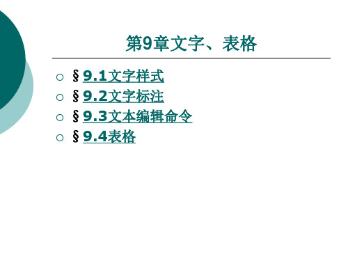 文字表格
