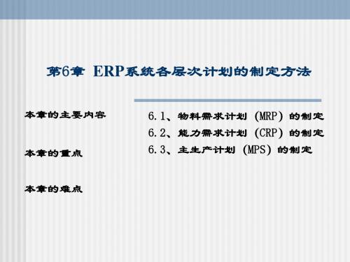 ERP原理与应用第6章