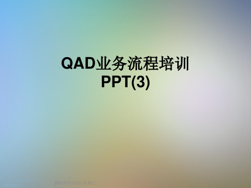 QAD业务流程培训PPT(3)