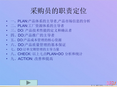采购员的职责定位ppt课件
