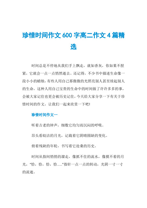 珍惜时间作文600字高二作文4篇精选