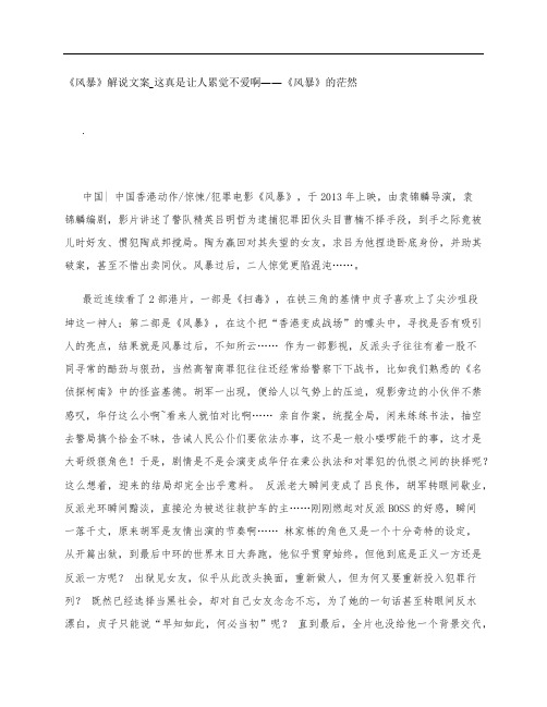 《风暴》影评解说文案_这真是让人累觉不爱啊——《风暴》的茫然