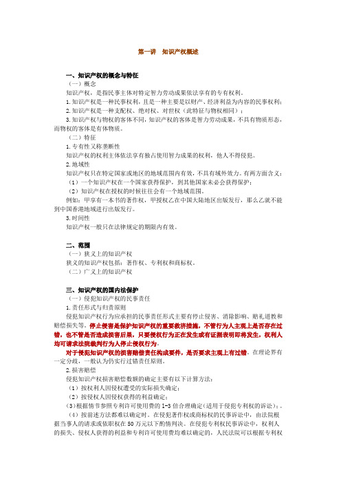2011年法教网基础班席志国知识产权第一讲~第四讲讲义