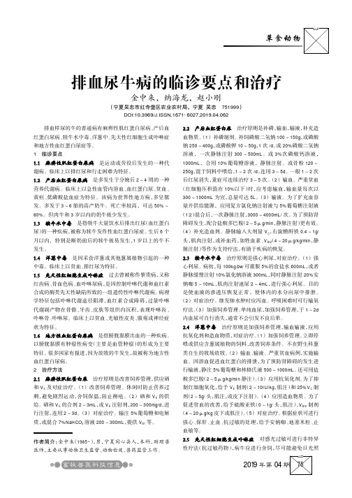 排血尿牛病的临诊要点和治疗