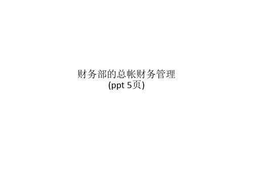 财务部的总帐财务管理(ppt 5页)