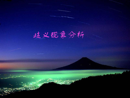歧义现象分析