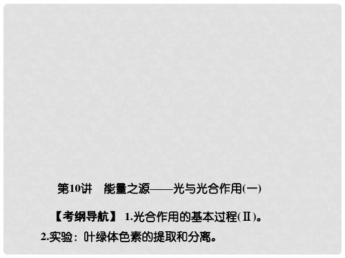 高考生物总复习 第三单元 细胞的能量供应和利用 310 能量之源——光与光合作用(一)课件