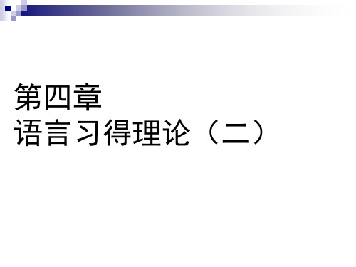 第二语言习得理论(一)案例