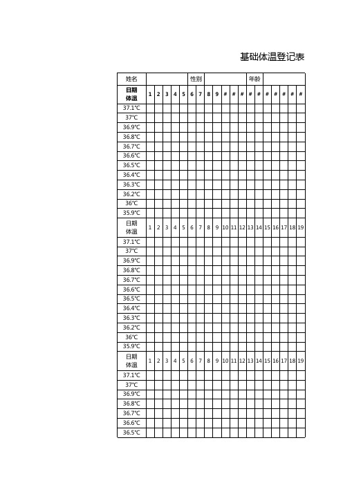基础体温登记表