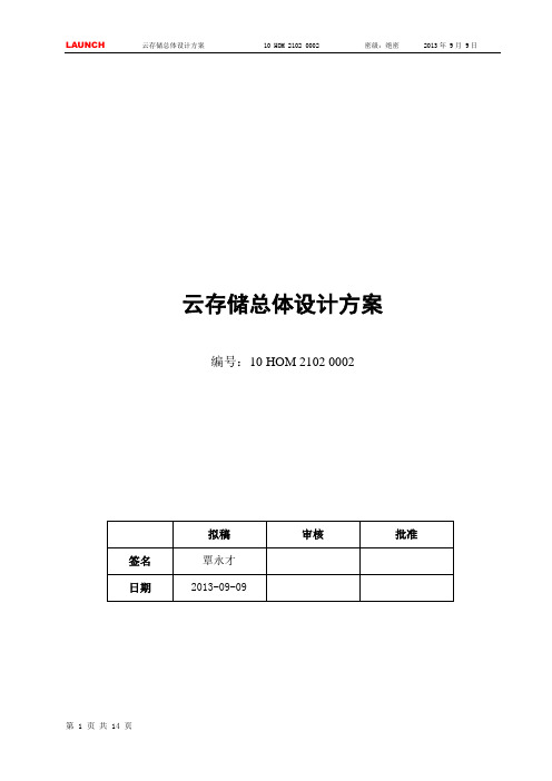 云存储总体设计方案