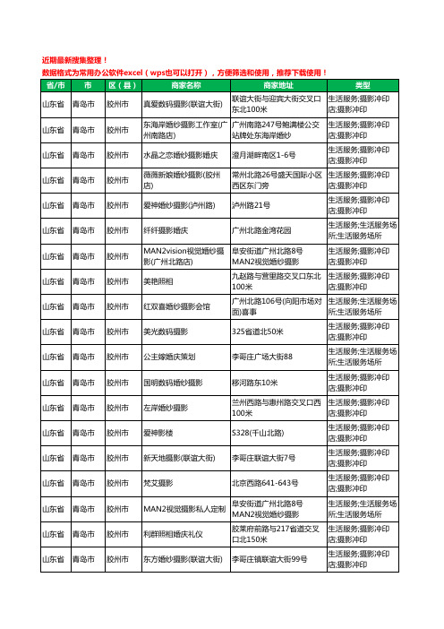 2020新版山东省青岛市胶州市婚纱摄影工商企业公司商家名录名单黄页联系方式电话大全45家