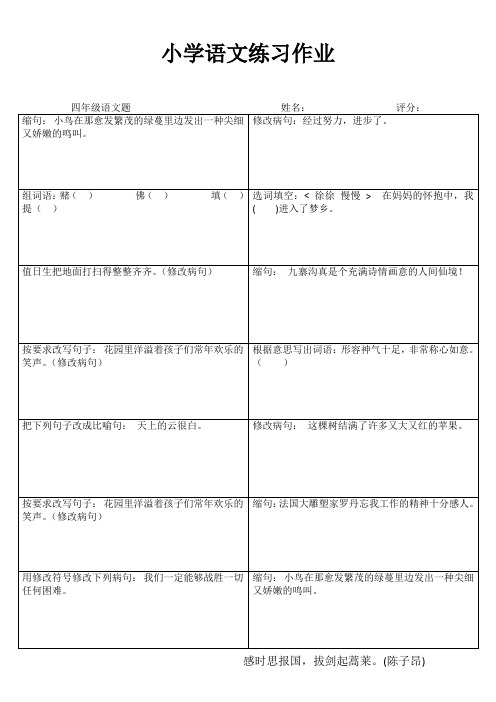 小学四年级语文提优训练VI (44)