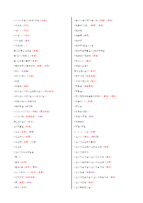 中日交流标准日本语中级(上)句型与表达总结