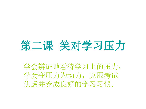 九年级政治笑对学习压力1