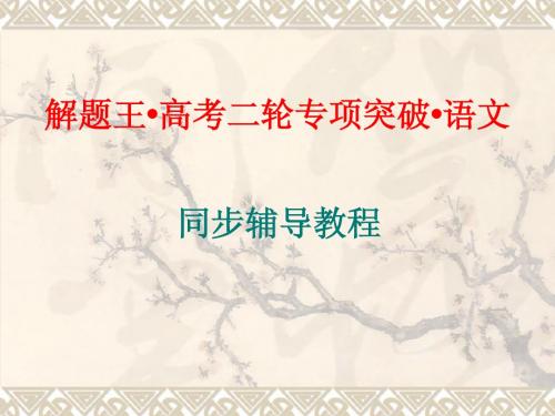 新课标高考语文复习必备专题1