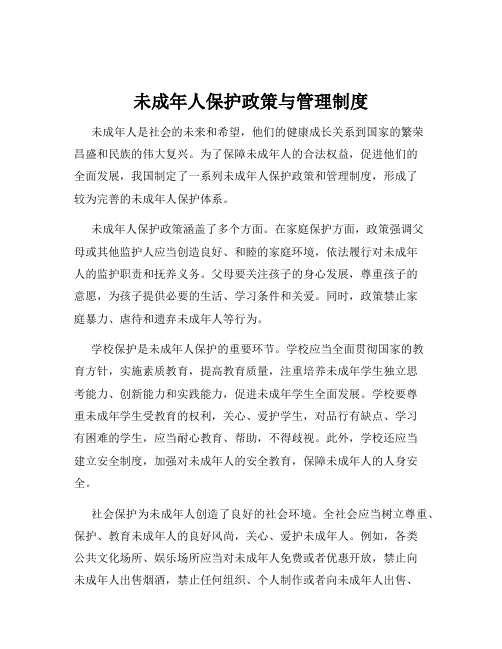 未成年人保护政策与管理制度