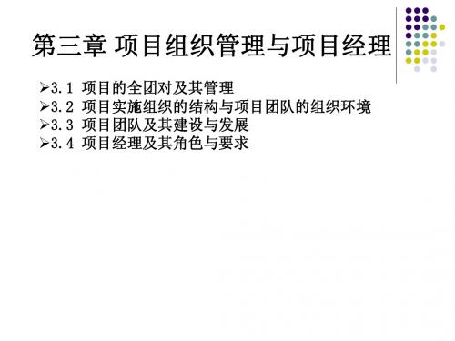 项目组织管理与项目经理