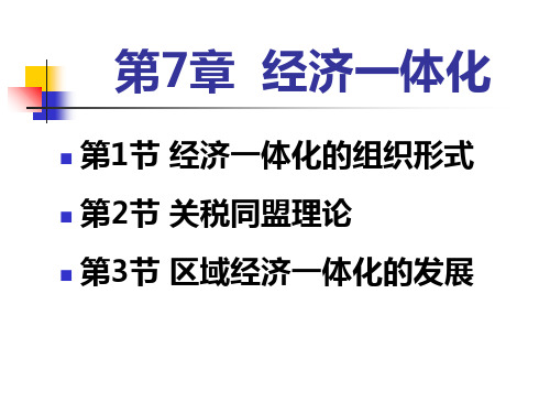 国际经济学第七章经济一体化