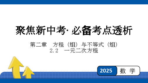 2025年四川省聚焦中考数学 必备考点透析-第2章 方程(组)与不等式(组) 2.2 一元二次方程