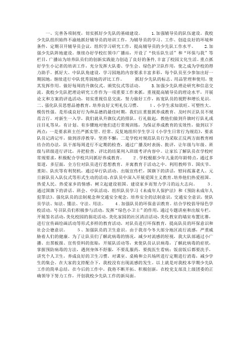 2013年少先队工作总结范文