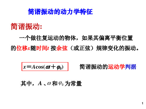 简谐振动的动力学特征