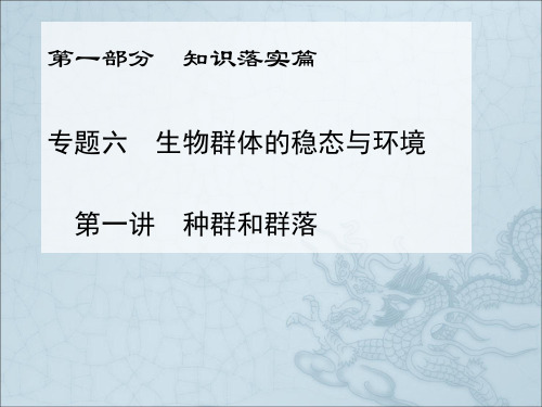 知识落实+2015届高考生物二轮专题复习与测试：专题六第一讲种群和群落