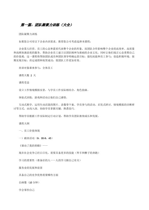 团队凝聚力训练(大全)[修改版]