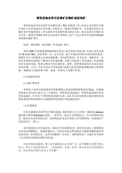 智利圣地亚哥市迈普矿区铜矿成因浅析