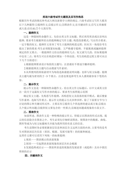 英语六级考试作文题型及其写作构思范文