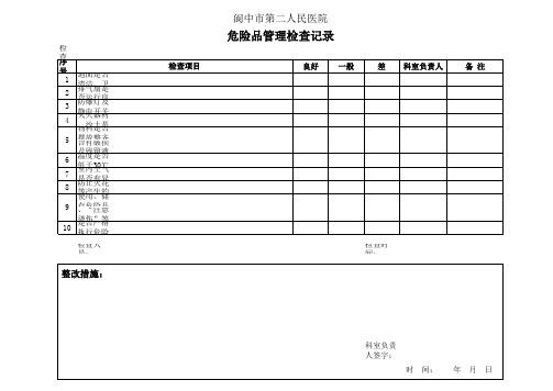 危险品管理检查记录