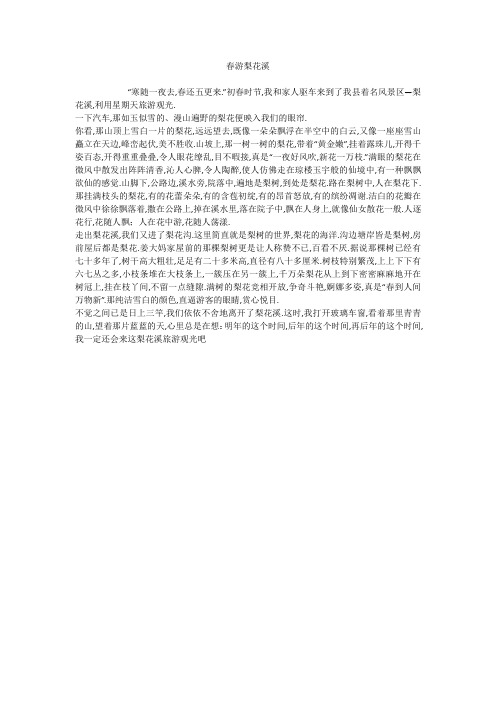 春游梨花溪