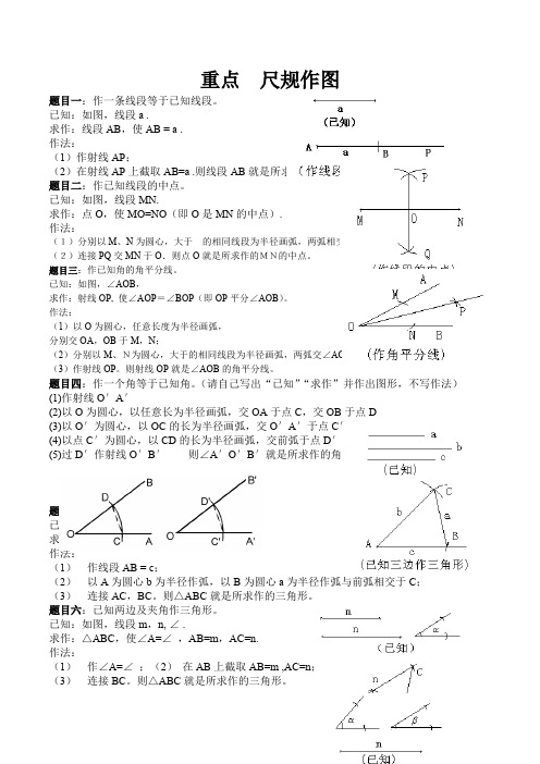 (完整版)初中数学经典作图题(含答案和图示)