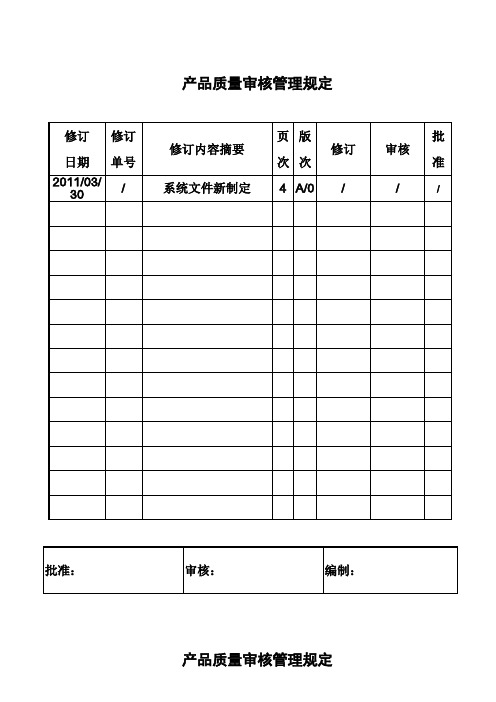 产品质量审核管理规定