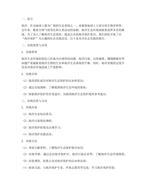 社会实践报告海洋主题