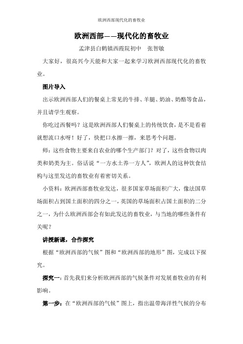 欧洲西部现代化的畜牧业
