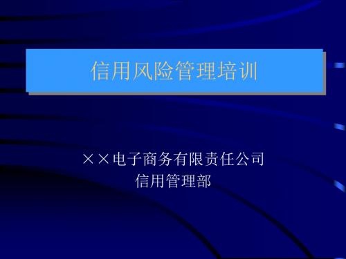 某公司信用风险管理培训(ppt 115页)