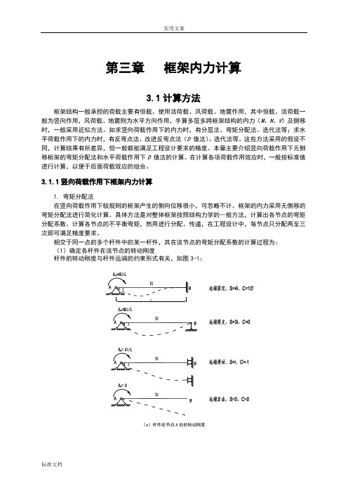 毕业设计指导书(框架结构设计)-内力计算及组合