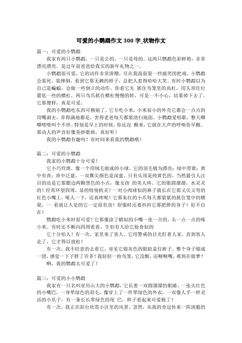 可爱的小鹦鹉作文300字_状物作文