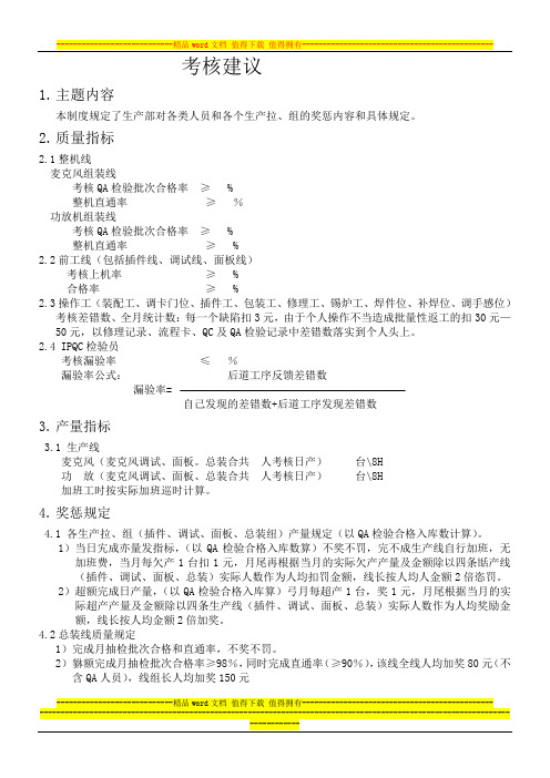 生产部员工考核办法
