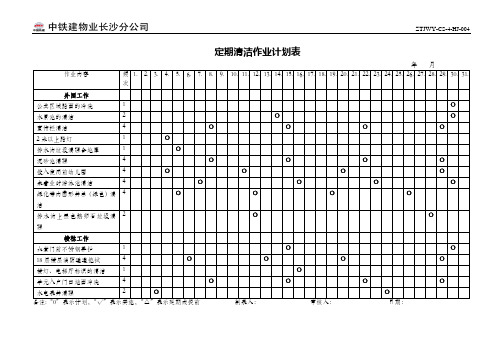 ZTJWY-CS-4-HJ-004定期清洁作业计划表