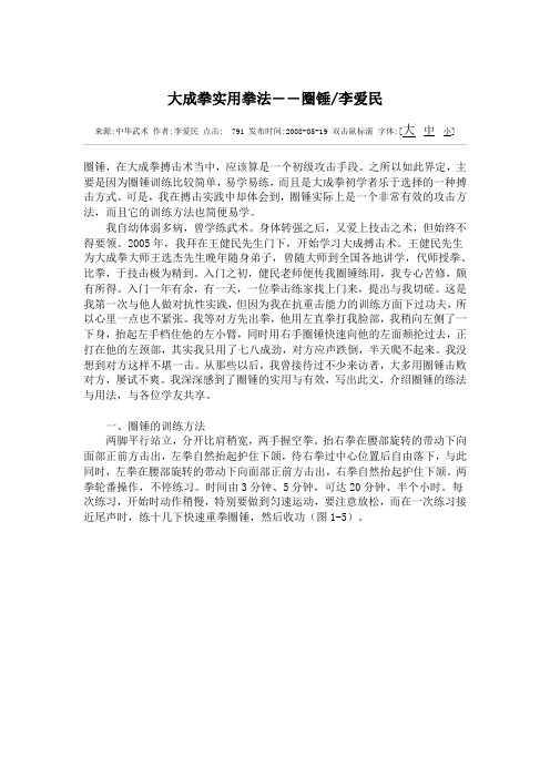大成拳实用拳法