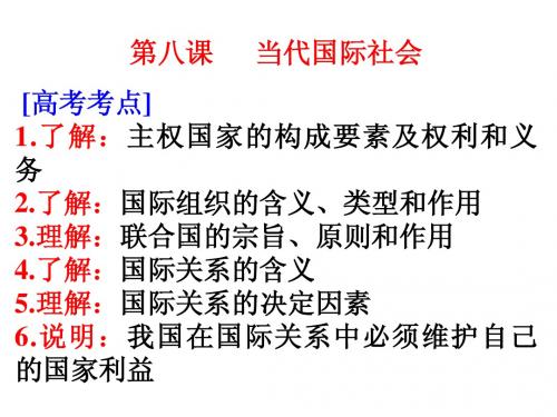 2012届高考政治一轮复习 当代国际社会考点阐释课件 新人教版必修2